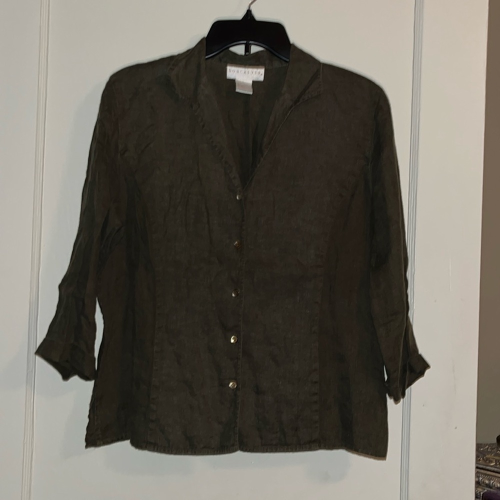 Doncaster linen button up blouse